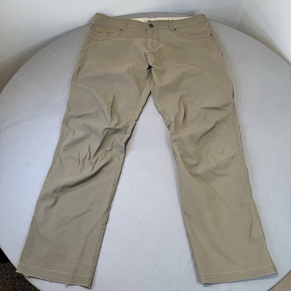Men's Kuhl Revolvr Pants 38x32 Brown Raw Hem (READ)
